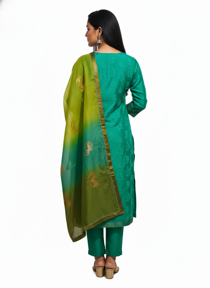 Semi Stitched Formal Chanderi Suitset