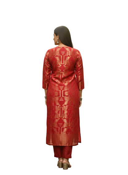 Semi Stitched Formal chanderi Kurta