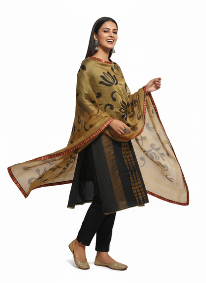 Semi Stitched Formal chanderi Suitset