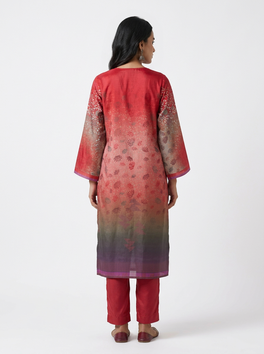 Semi Stitched Chanderi Kurta