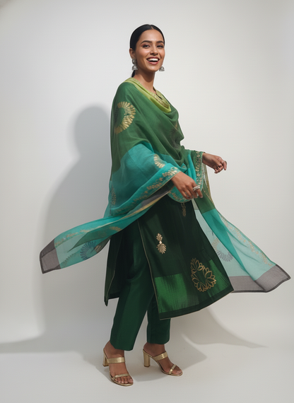 Semi Stitched Formal Chanderi Suitset