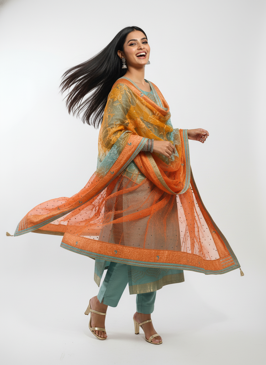 Semi Stitched Formal chanderi Suitset