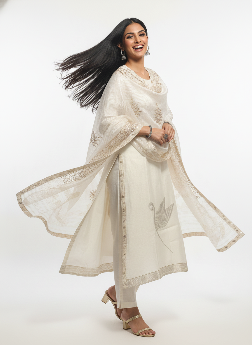 Semi Stitched Formal Chanderi Suitset