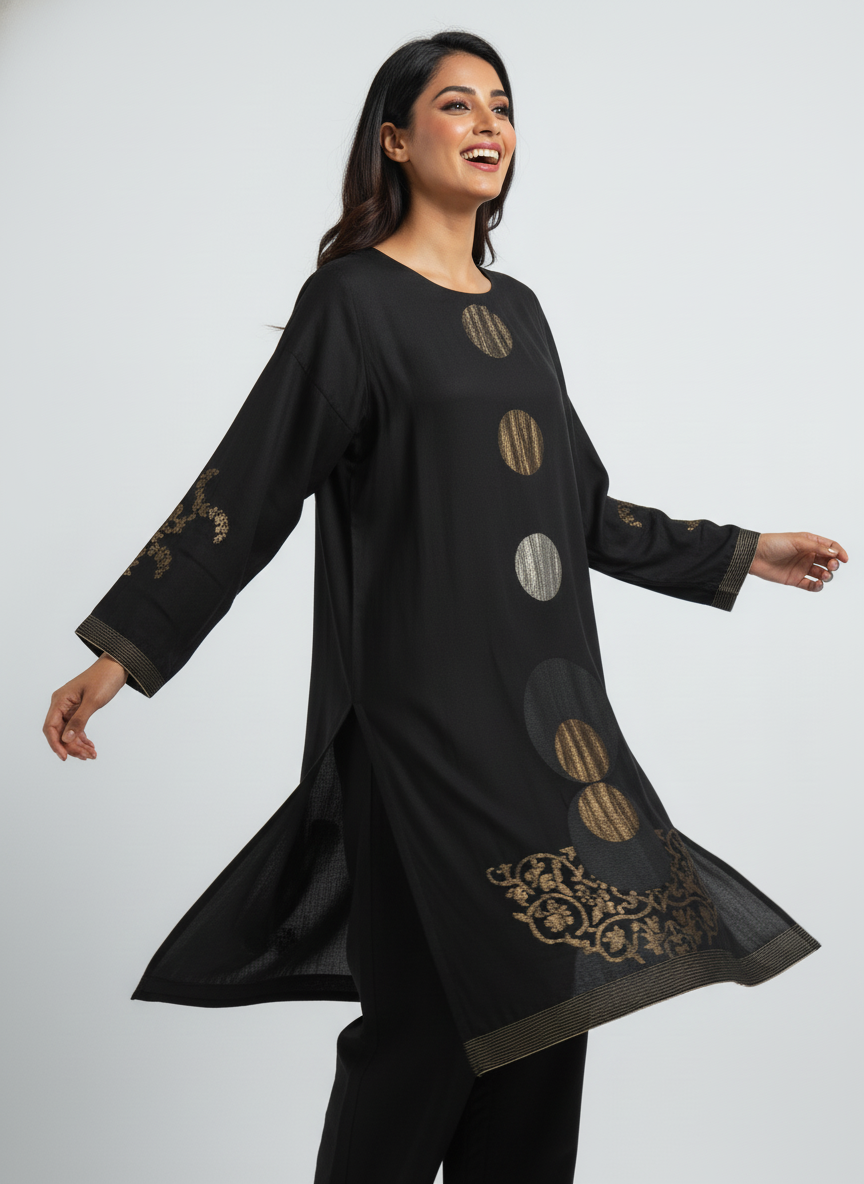 Semi Stitched Formal chanderi Kurta
