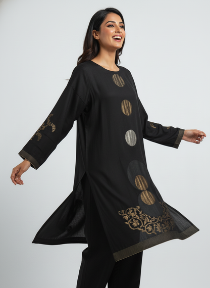 Semi Stitched Formal chanderi Kurta