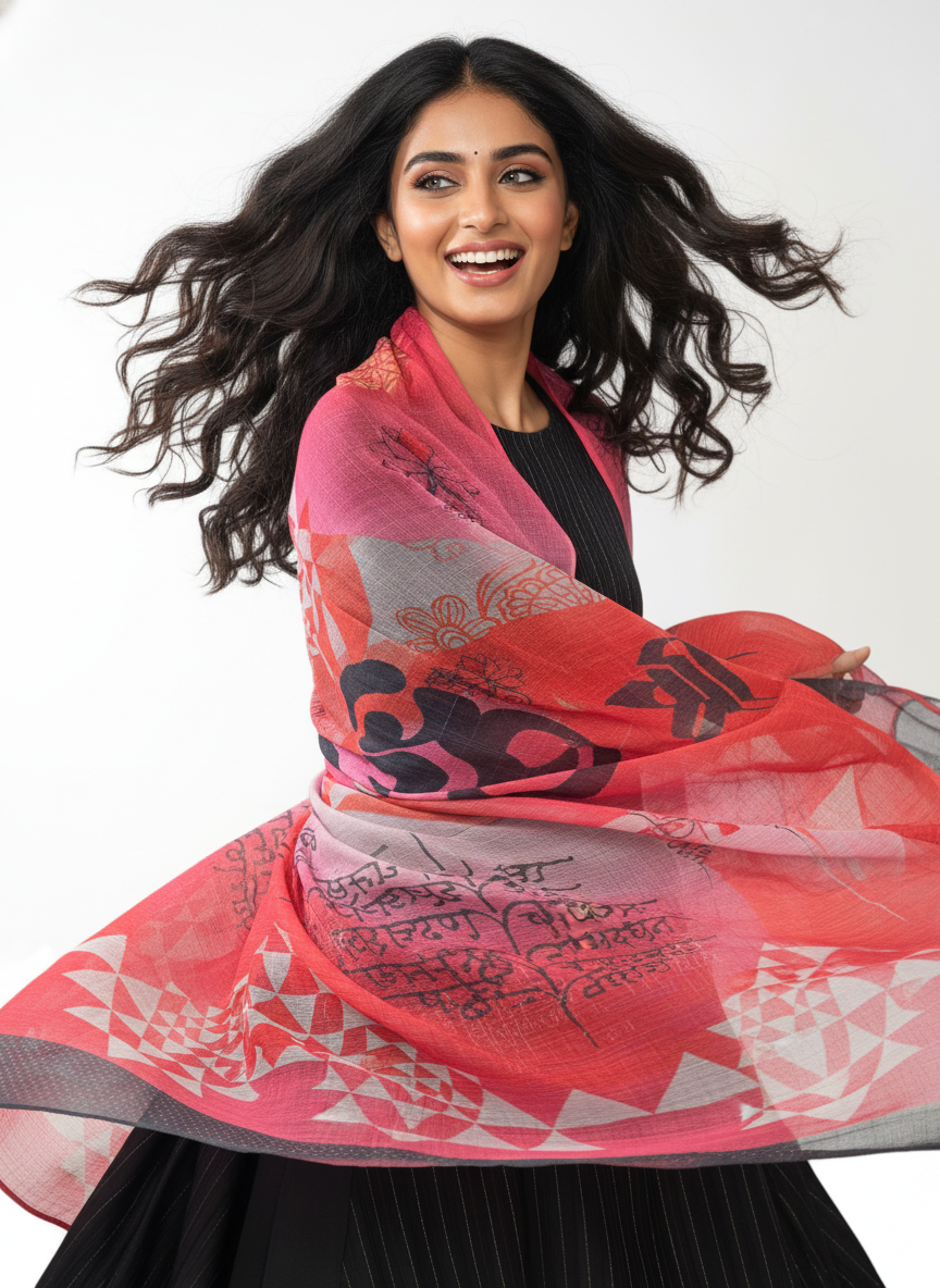 Semi Stitched Chanderi Casual Suitset