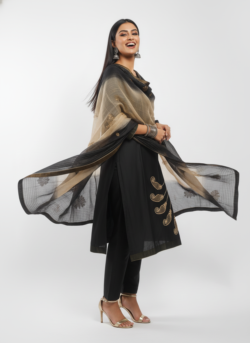 Semi Stitched Formal Chanderi Suitset