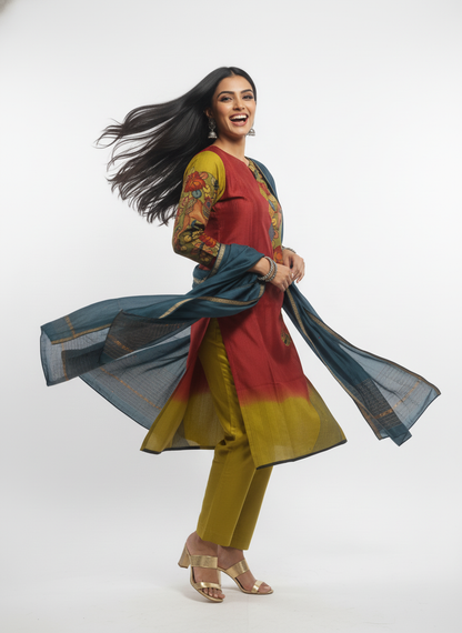 Semi Stitched Formal Chanderi Suitset