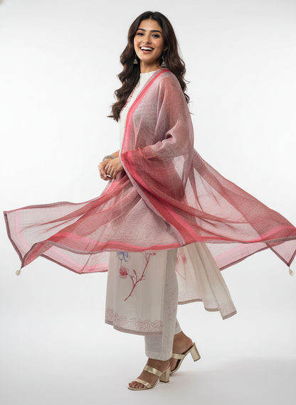 Semi Stitched Chanderi Casual Suitset