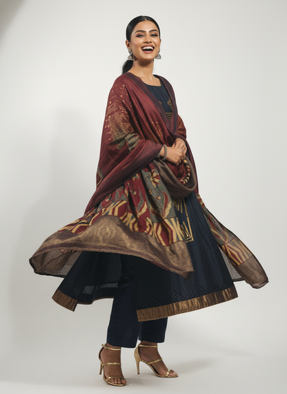 Semi Stitched Formal Chanderi Suitset