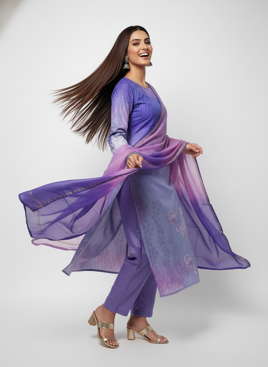 Semi Stitched Cotton Suitset