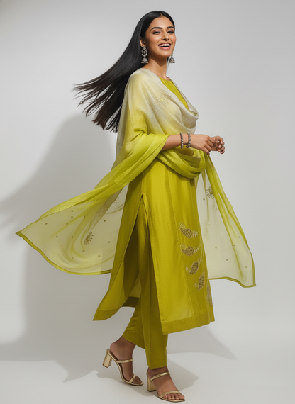 Semi Stitched Formal Chanderi Suitset