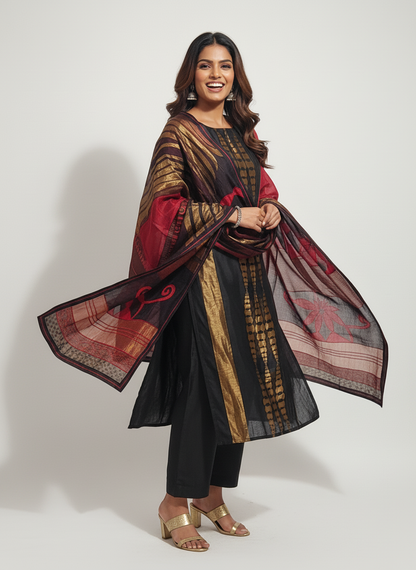 Semi Stitched Formal Chanderi Suitset