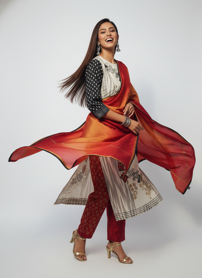 Semi Stitched Cotton Suitset