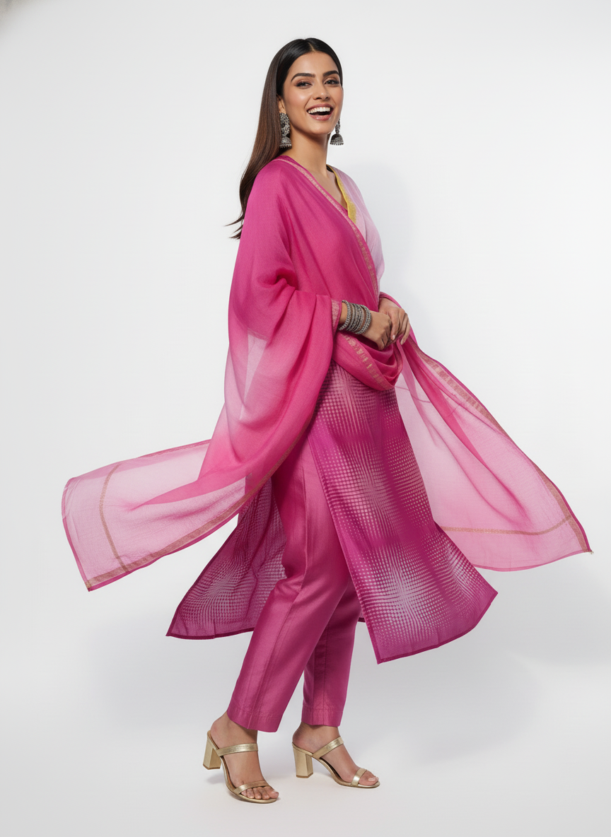 Semi Stitched Cotton Casual Suitset