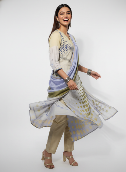 Semi Stitched Cotton Casual Suitset