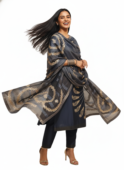 Semi Stitched Formal Chanderi Suitset