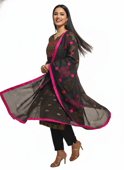 Semi Stitched Formal Chanderi Suitset