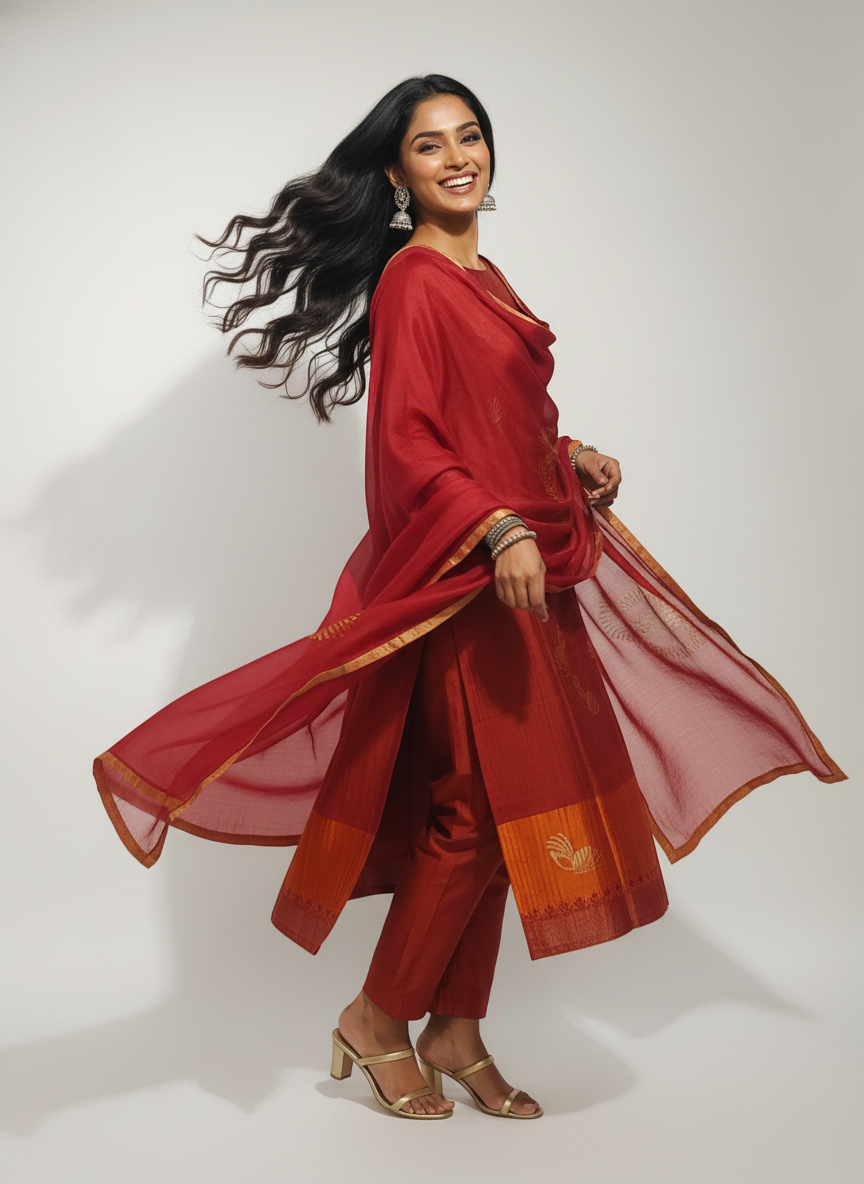 Semi Stitched Formal Chanderi Suitset