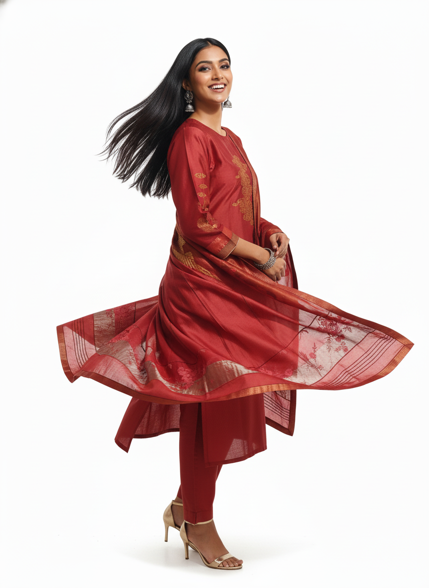 Semi Stitched Formal Chanderi Suitset