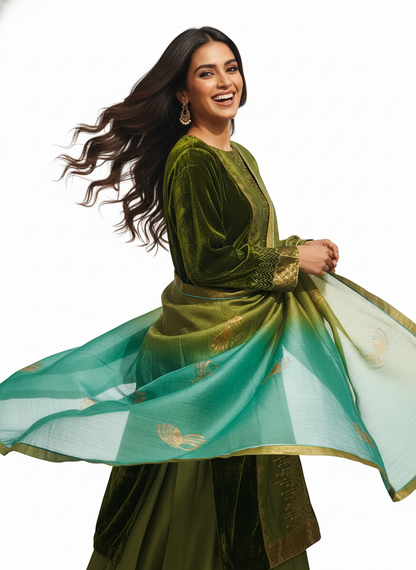 Semi Stitched Formal velvet Suitset