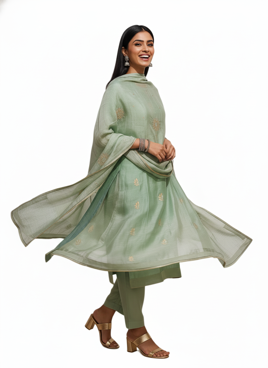 Semi Stitched Formal Chanderi Suitset