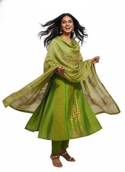 Semi Stitched Formal Chanderi Suitset