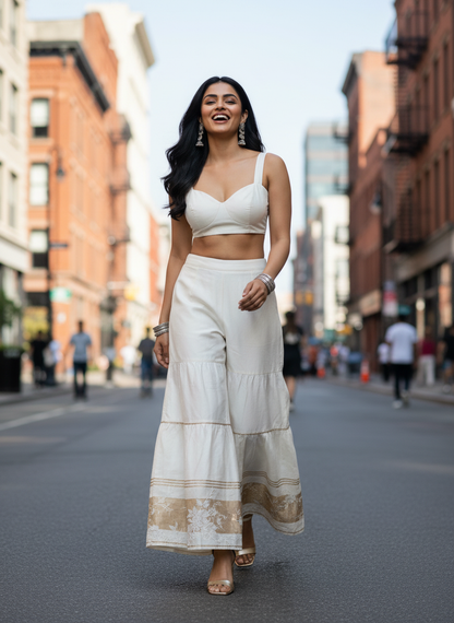 Formal chanderi Embroidered Palazzo pant