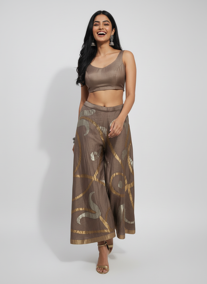 Formal chanderi zari woven sharara