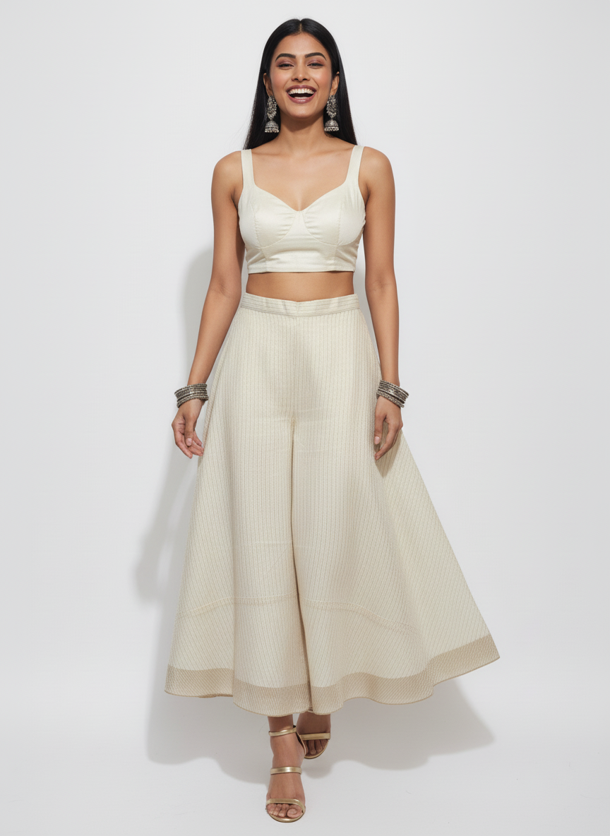 Formal chanderi Embroidered Palazzo pant