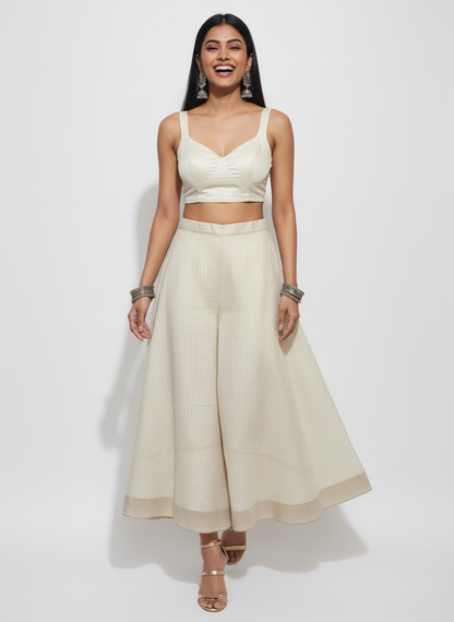 Formal chanderi Embroidered Palazzo pant