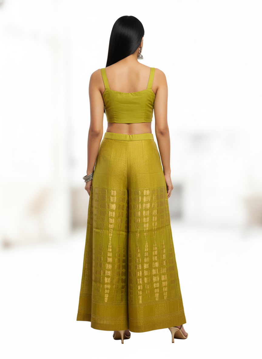 Formal chanderi Embroidered Palazzo pant