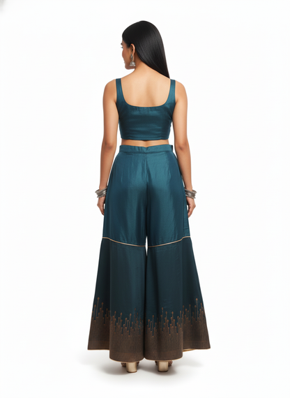 Formal chanderi Embroidered Palazzo pant