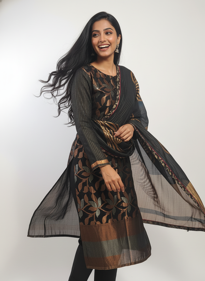 Semi Stitched Formal Chanderi Suitset