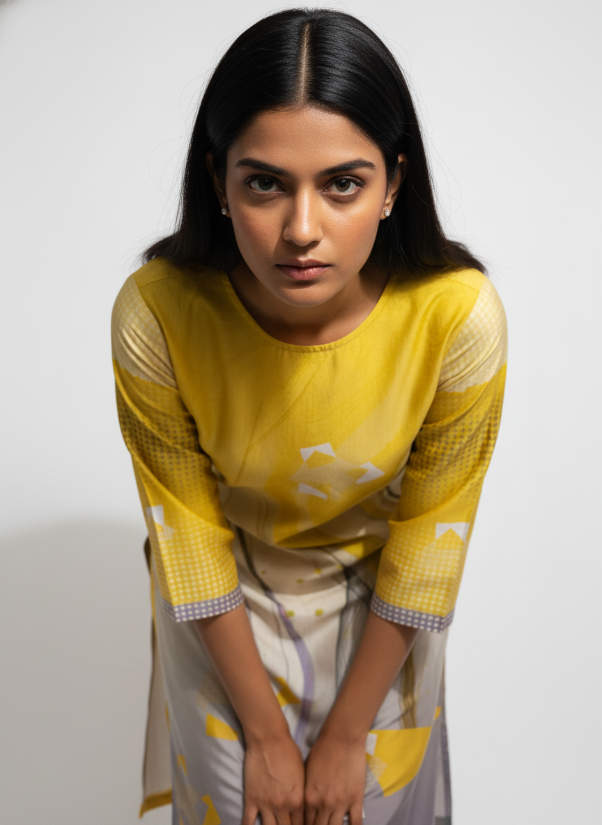 Semi Stitched Chanderi Kurta