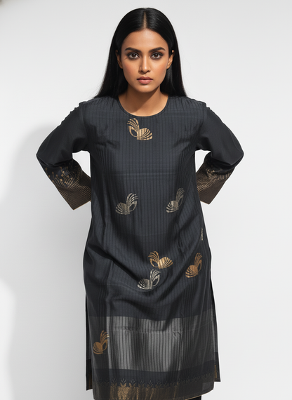 Semi Stitched Formal chanderi Kurta