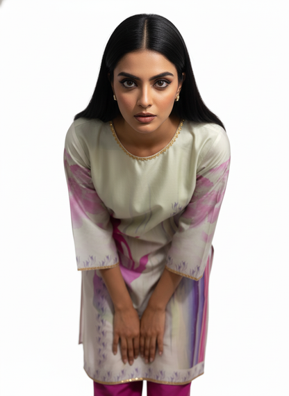 Semi Stitched Chanderi Kurta
