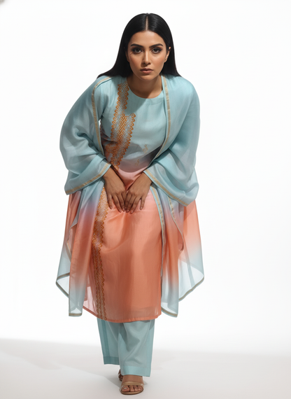 Semi Stitched Chanderi Casual Suitset
