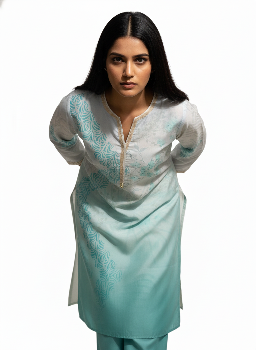 Semi Stitched Chanderi Kurta