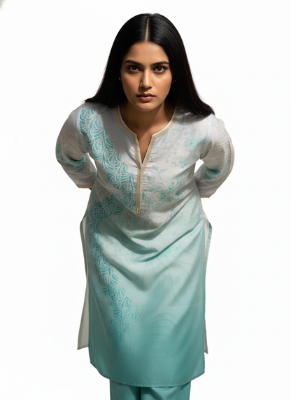 Semi Stitched Chanderi Kurta