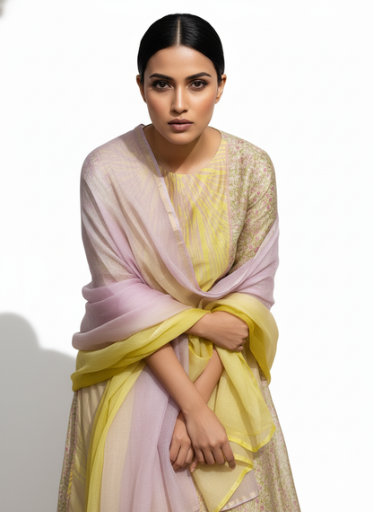 Semi Stitched Chanderi Casual Suitset