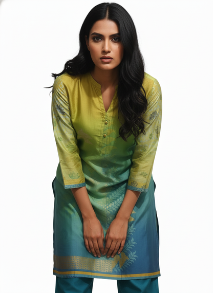 Semi Stitched Chanderi Kurta