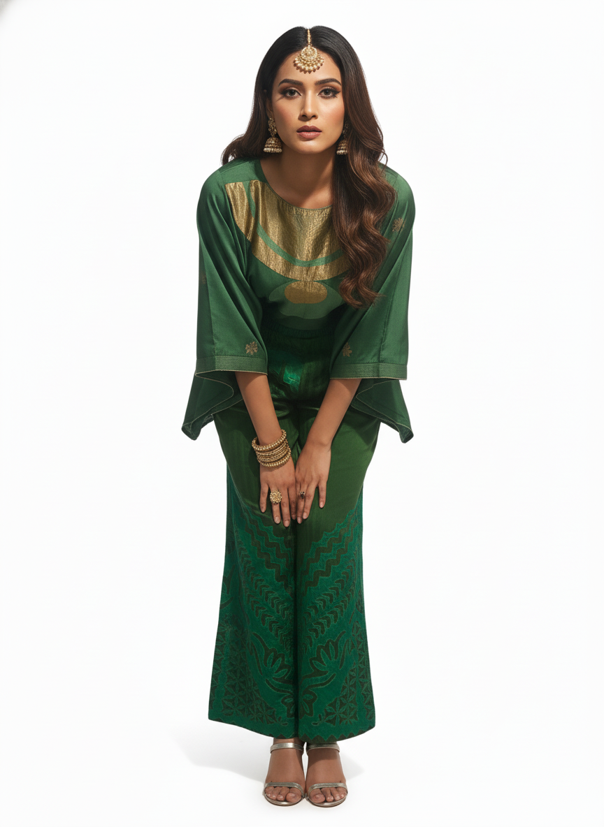 Indowestern chanderi formal coordset