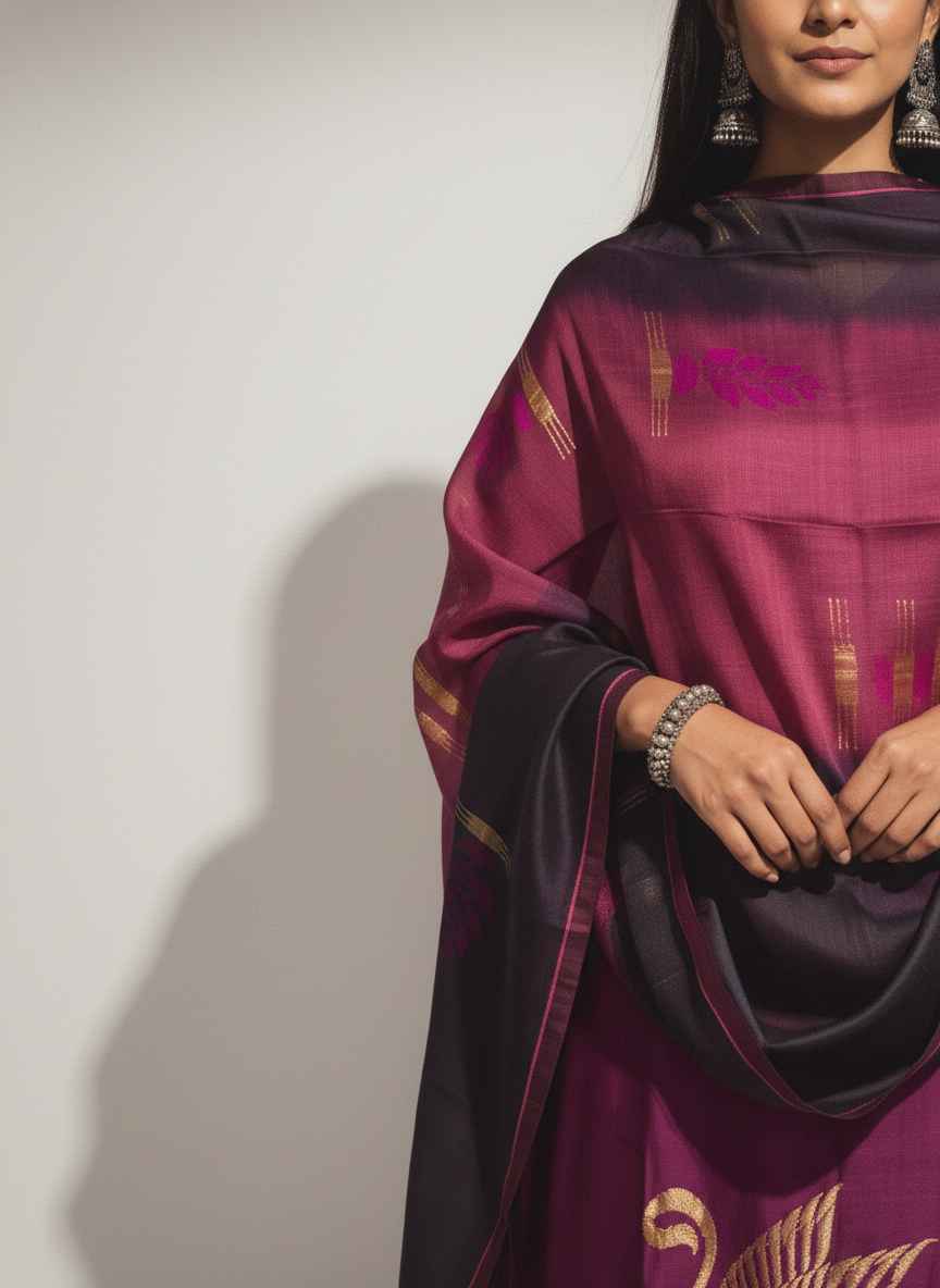 Semi Stitched Formal Chanderi Suitset