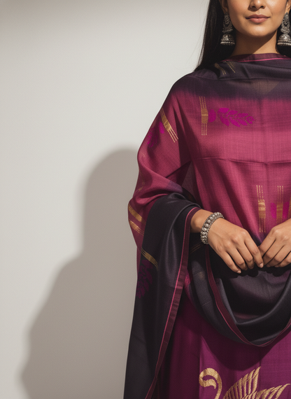 Semi Stitched Formal Chanderi Suitset