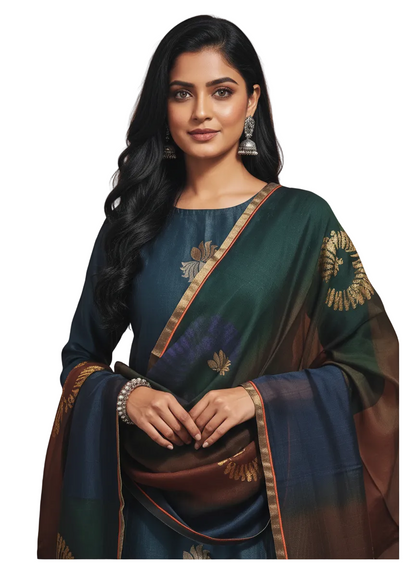 Semi Stitched Formal Chanderi Suitset
