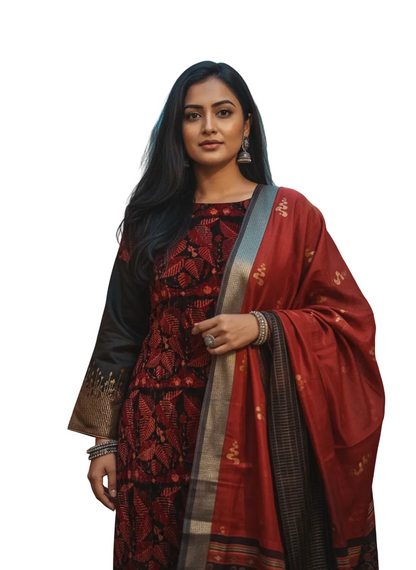 Semi Stitched Formal Chanderi Suitset