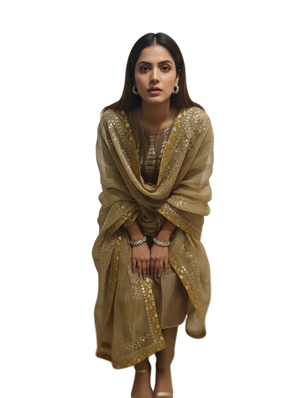 Semi Stitched Formal Chanderi Suitset