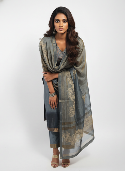 Semi Stitched Formal Chanderi Suitset