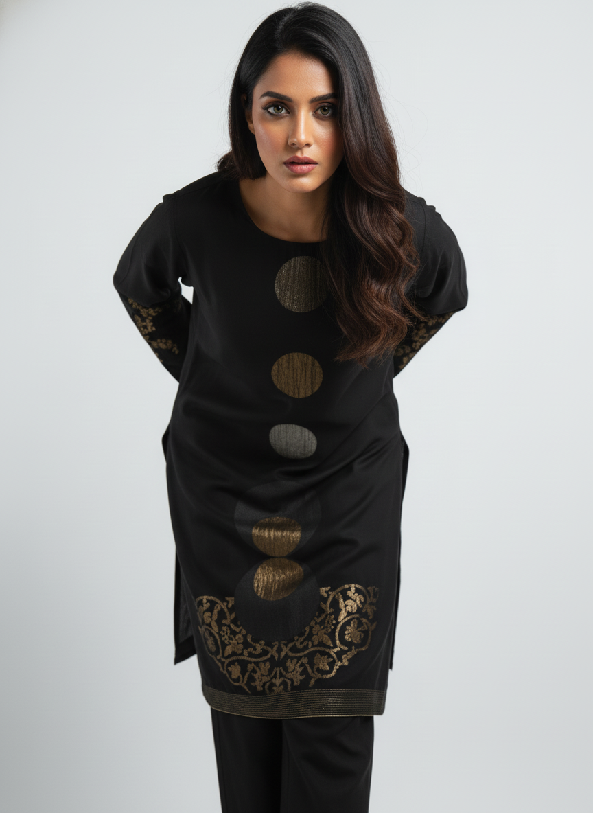 Semi Stitched Formal chanderi Kurta